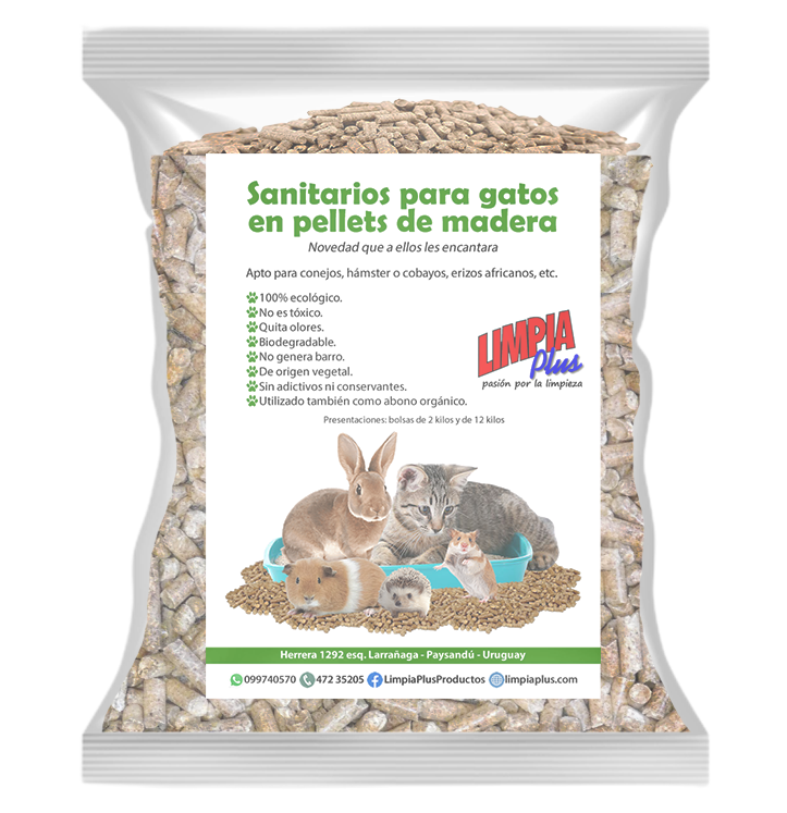 Sanitarios para gatos en pellets de madera x 12 kgrs